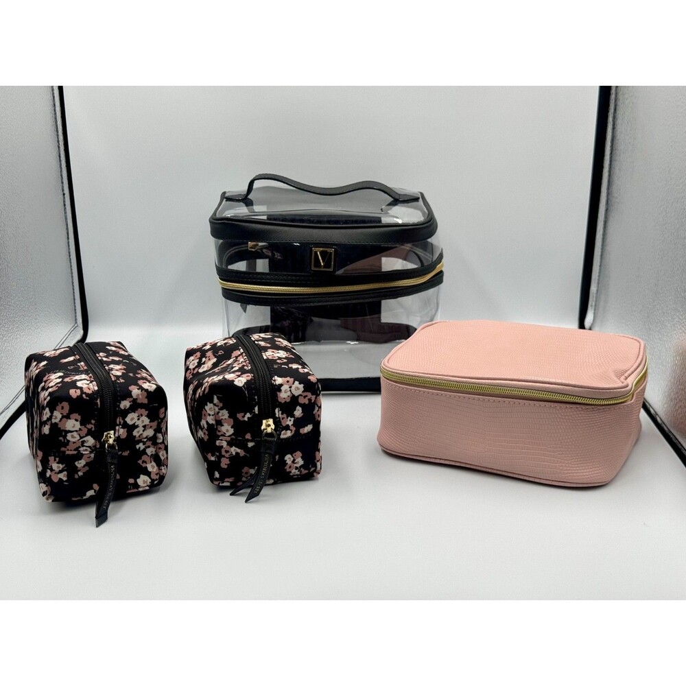 VICTORIA'S SECRET 6 Piece Midnight Rose Travel Make-Up Train Case Backpack NWOT! - Picture 4 of 13